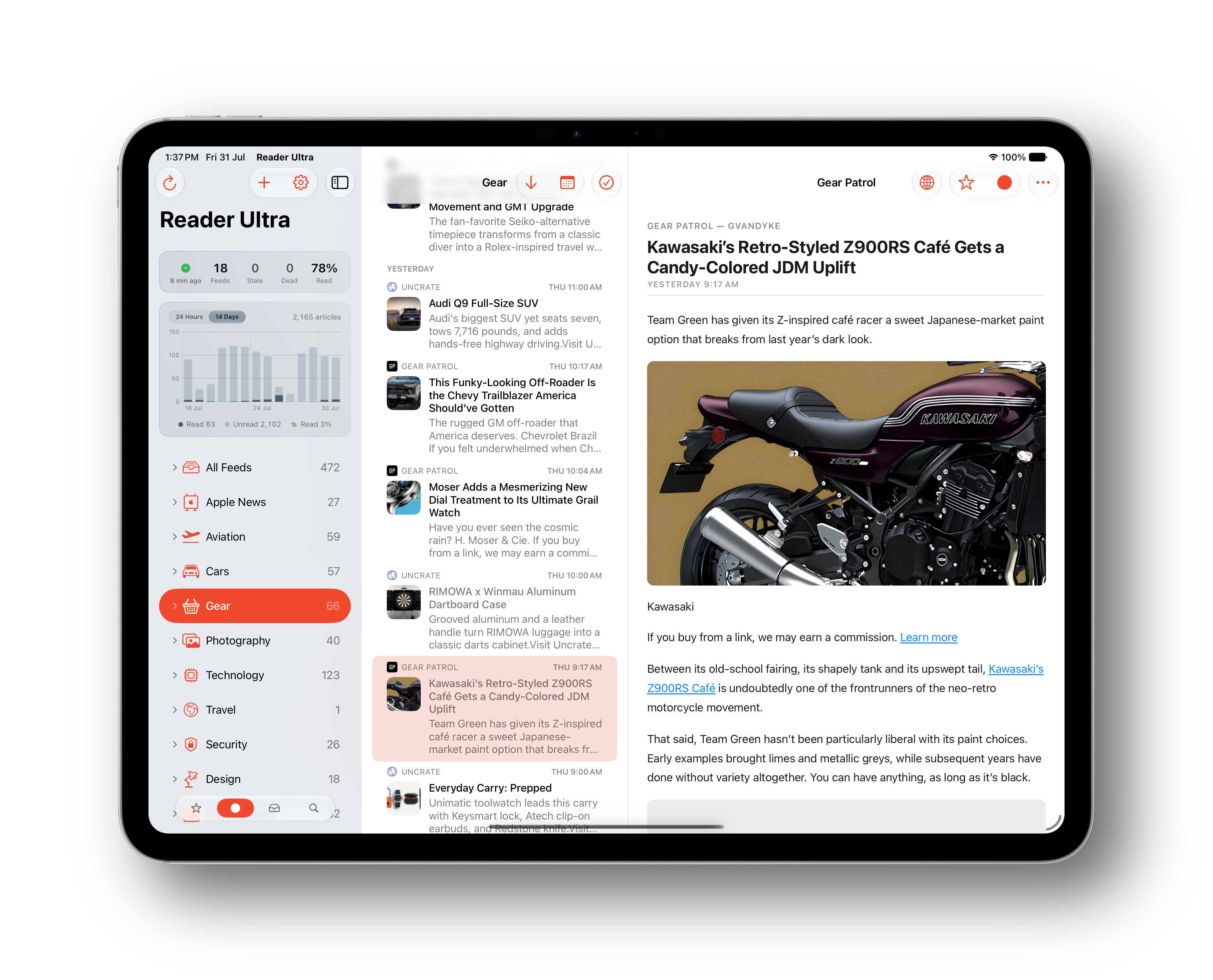 Reader Ultra iPad reader view