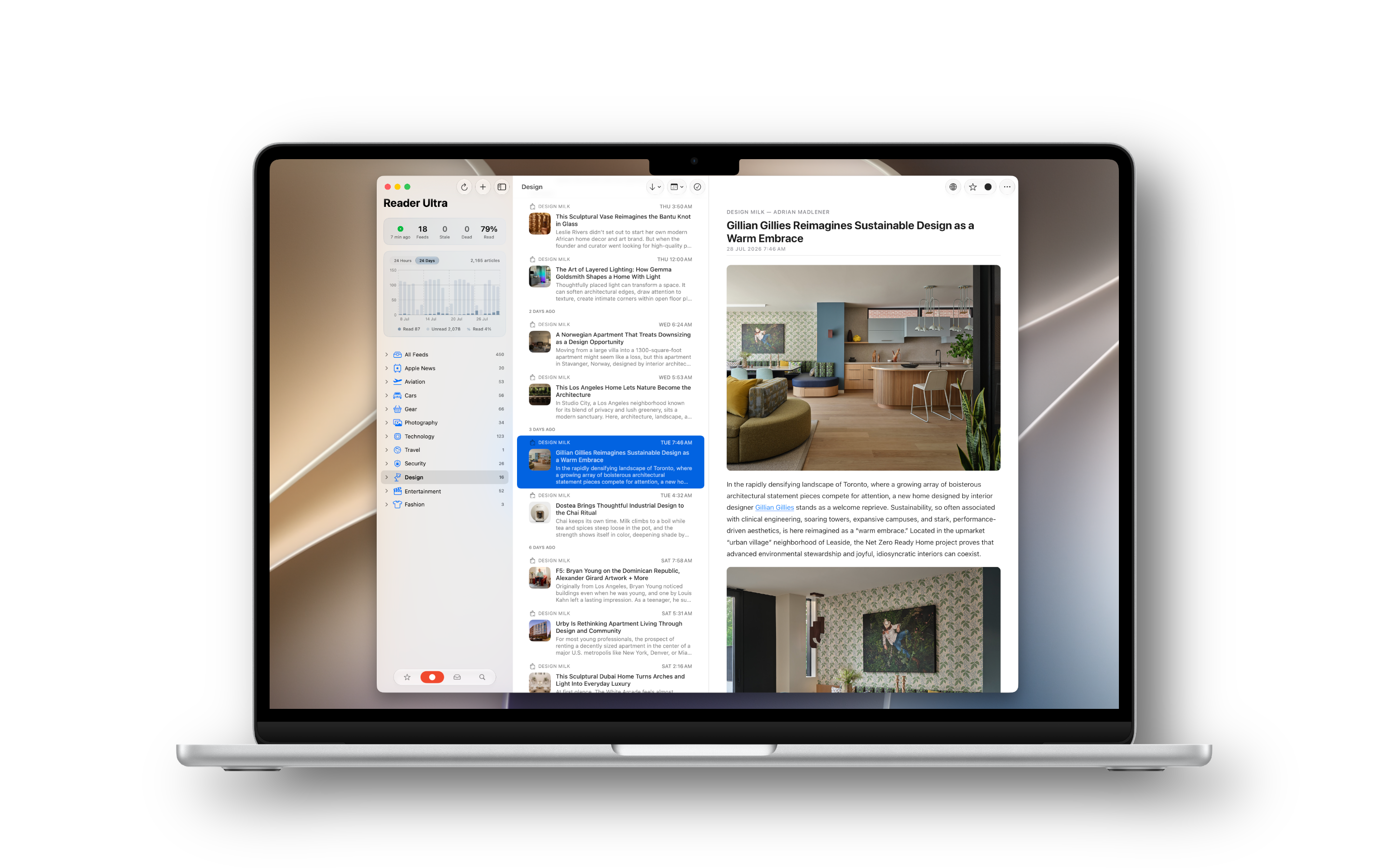 Reader Ultra Mac article, full website view