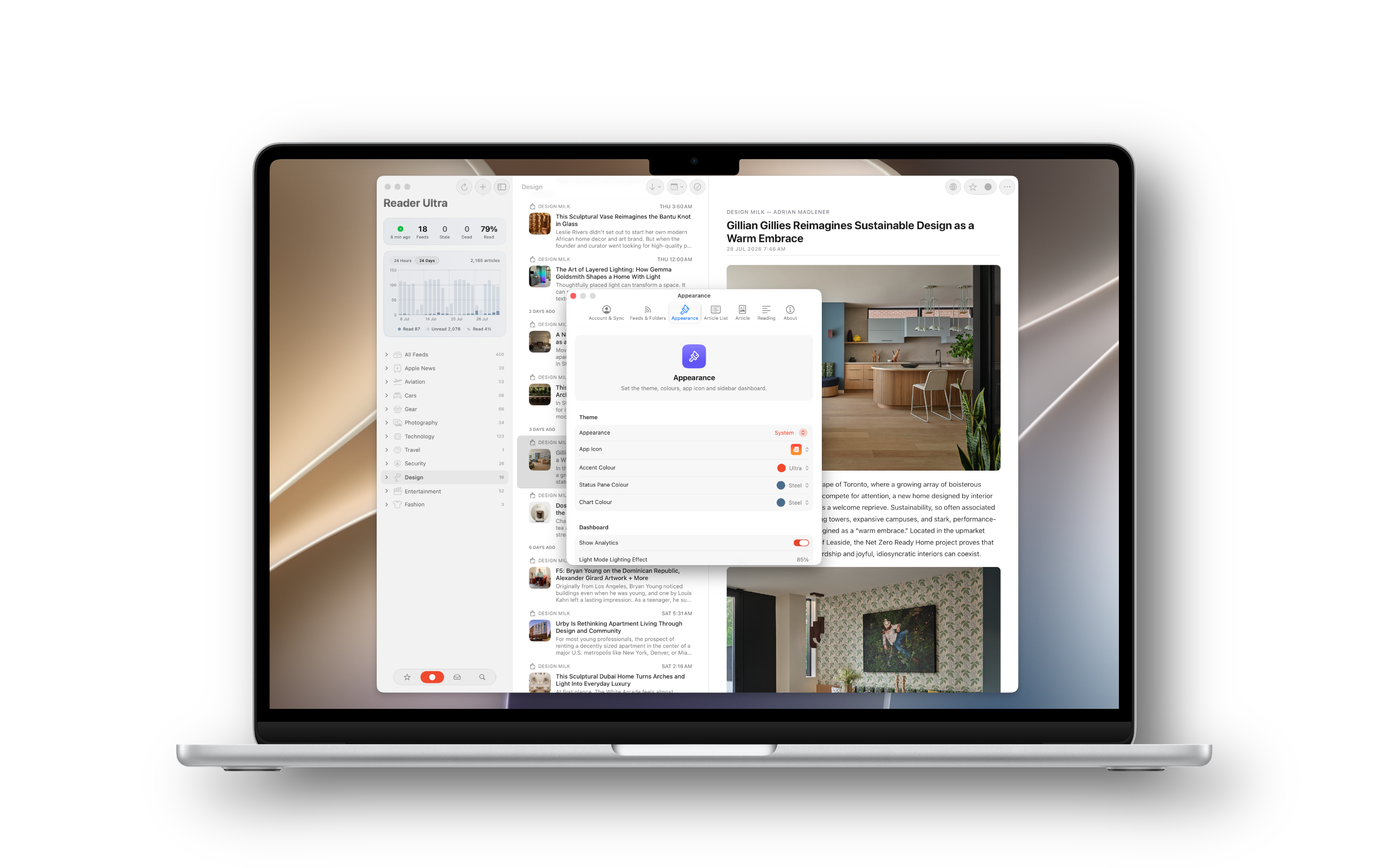 Reader Ultra Mac settings