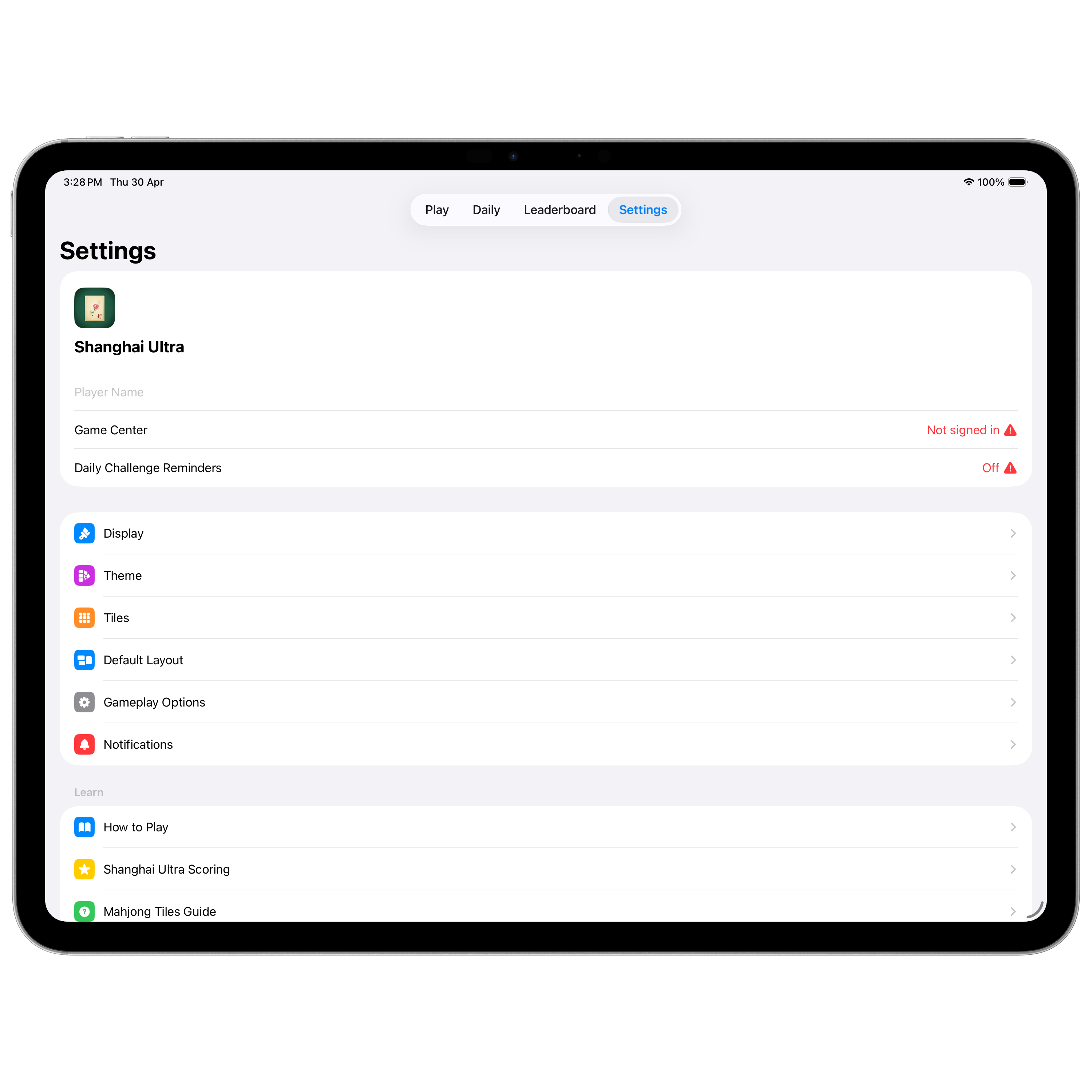 iPad settings 1