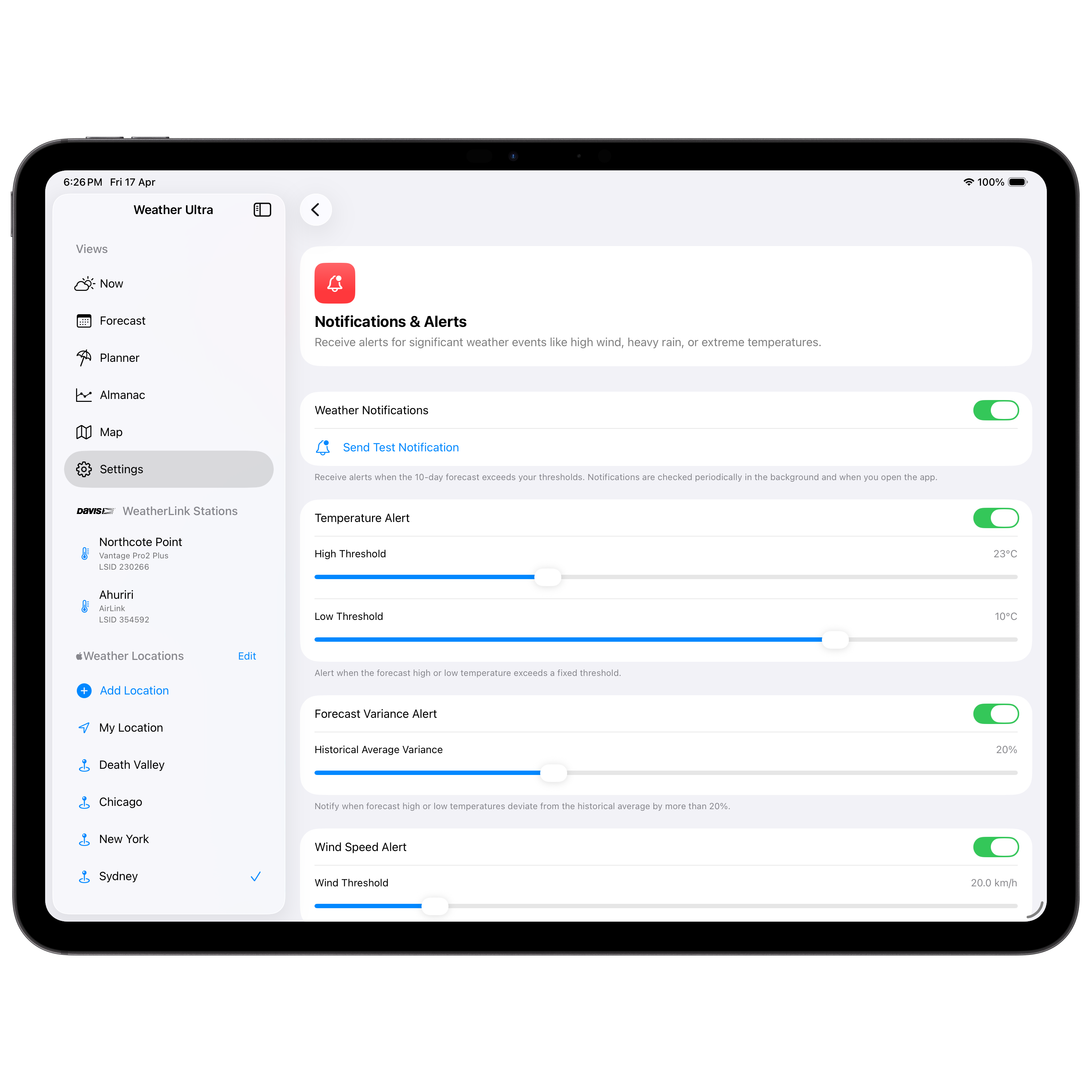 iPad Settings Notifications